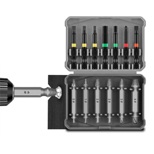13Pcs Broken Wire Extractor Multifunctional Screw Extractor Take Broken Wire Word Plum Hexagon Screwdriver . 1