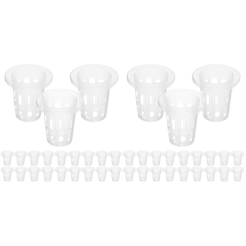 200Pcs White Mesh Hydroponic Net Pots Plastic Garden Planting Cups 2