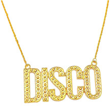 Discohalsband i guld för män, retro trendigt 80-tals rappare-stil smycken med bling bling glans och gnistrande design, hiphop-kostymset för