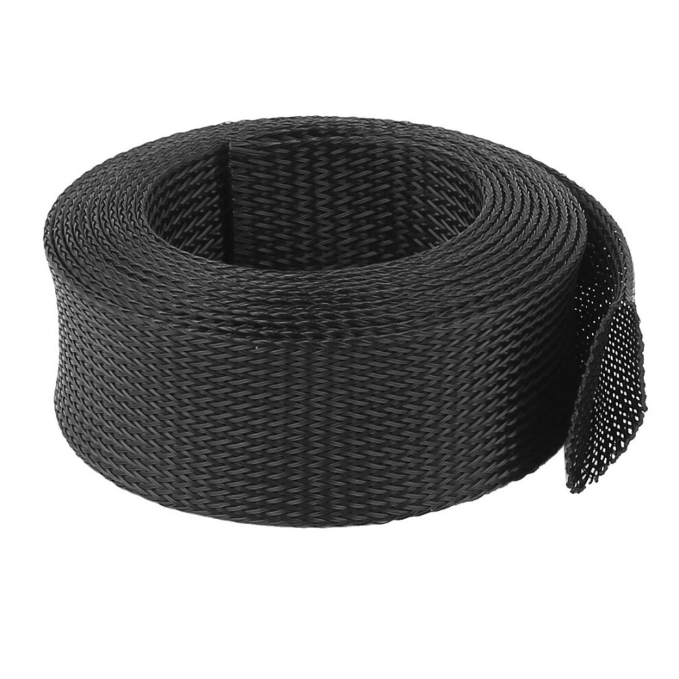 38Mm Pet Braided Cable Sleeving 3M Heat Resistant Expandable Wire Loom For Cable Protection Black 9187378067093