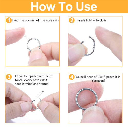 Δαχτυλίδι Clicker για Piercing Διαφράγματος, Σκουλαρίκι με Διπλό Κρίκο Χειρουργικού 2
