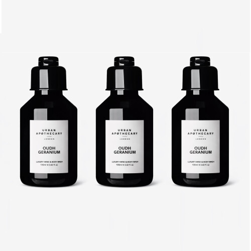 3x Urban Apothecary Oudh Geranium Wash 100ml