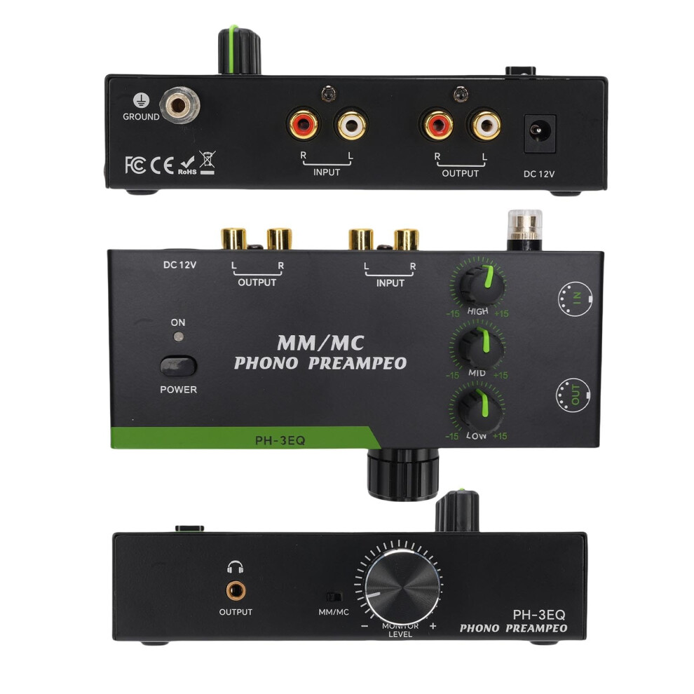 Mm Mc Phono Preamp With 3Band Eq And Volume Control, Hifi Turntable Preamplifier With 5Pin Xlr 9113335702707