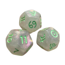 (Clear and green, 1.4cm) Resin Dices Set Board Party Game Easy To Store Compact Multi Sides