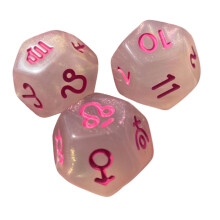 (clear and pink, 1.4cm) Resin Dices Set Board Party Game Easy To Store Compact Multi Sides