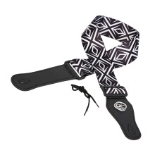 Adjustable Black White Guitar Strap Wide Padding-Type 1