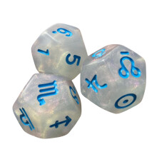 (white and blue, 1.4cm) Resin Dices Set Board Party Game Easy To Store Compact Multi Sides