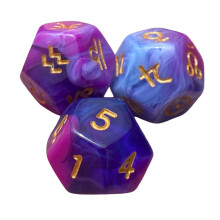 (violet, 1.4cm) Resin Dices Set Board Party Game Easy To Store Compact Multi Sides