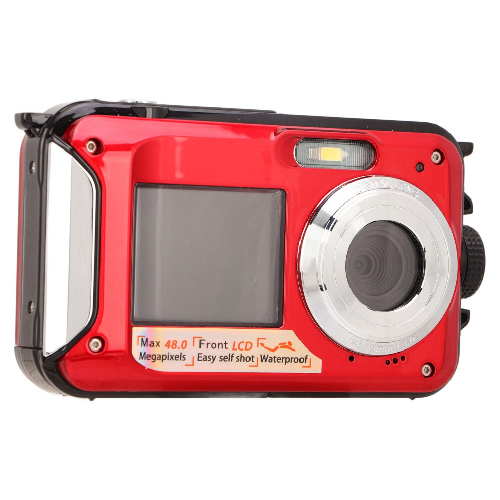 Underwater Camera 48Mp Dual Screen Waterproof Digital Camera For Snorkeling Travel Adventure Red 9187378067895