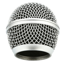 Replacement Grille with Noise Reduction Foam and DentResistant Steel Mesh, Silver for Shure SM58