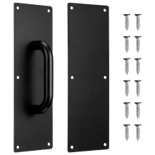 Stainless Steel Door Handle 11.8 Inch Black Commercial Push Pull Plate for Sliding Access Doors