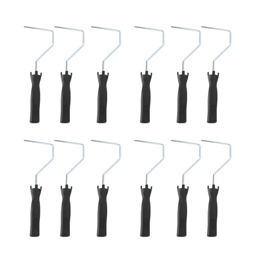 12pcs 4 Inch Steel Plastic Handle Paint Roller Frame Wall House Renovation 2