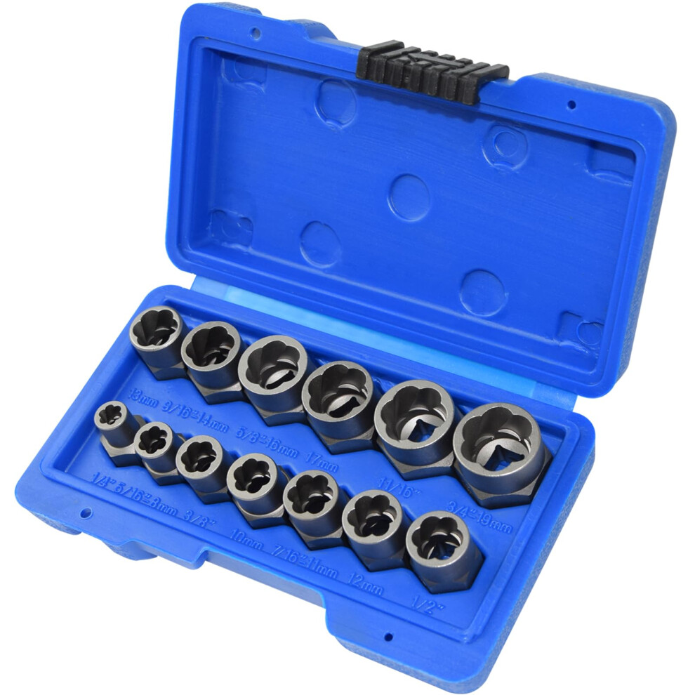 Bolt Extractor Set For Rusty Stripped Nuts And Bolts, Impact Compatible Removal Tool Kit 9094768192344