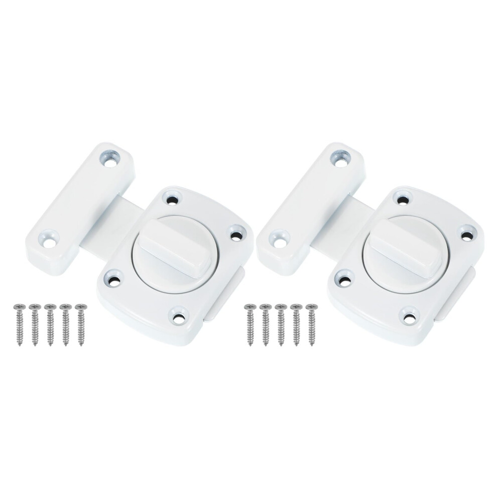2 Pack Zinc Alloy Gate Latch Door Lock With Screws, 180 Rotating Bolt For Cabinet Bathroom 9187378068915