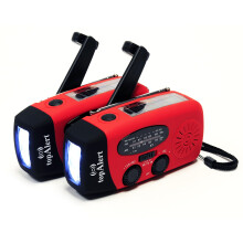 2Pack NOAA Weather Alert Solar Hand Crank Emergency Radio with Flashlight and Phone Charger