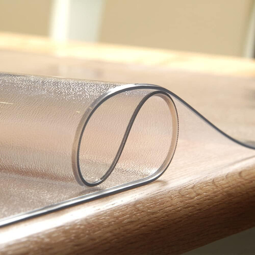Clear Tablecloth For Rectangle Table Protector 80x135cm PVC 1.6mm Heavy Duty Waterproof Wipeable Transparent 2