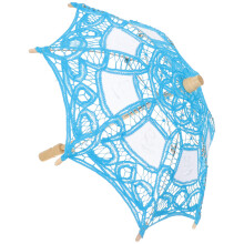 2Pcs Blue Lace Kids Umbrella Vintage Style Flower Girl Parasol