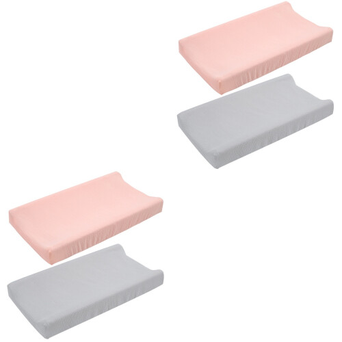 4Pcs Breathable Cotton Changing Pad Covers Assorted Color for Baby 2