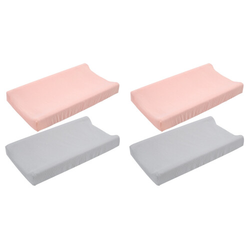 4Pcs Breathable Cotton Changing Pad Covers Assorted Color for Baby 1
