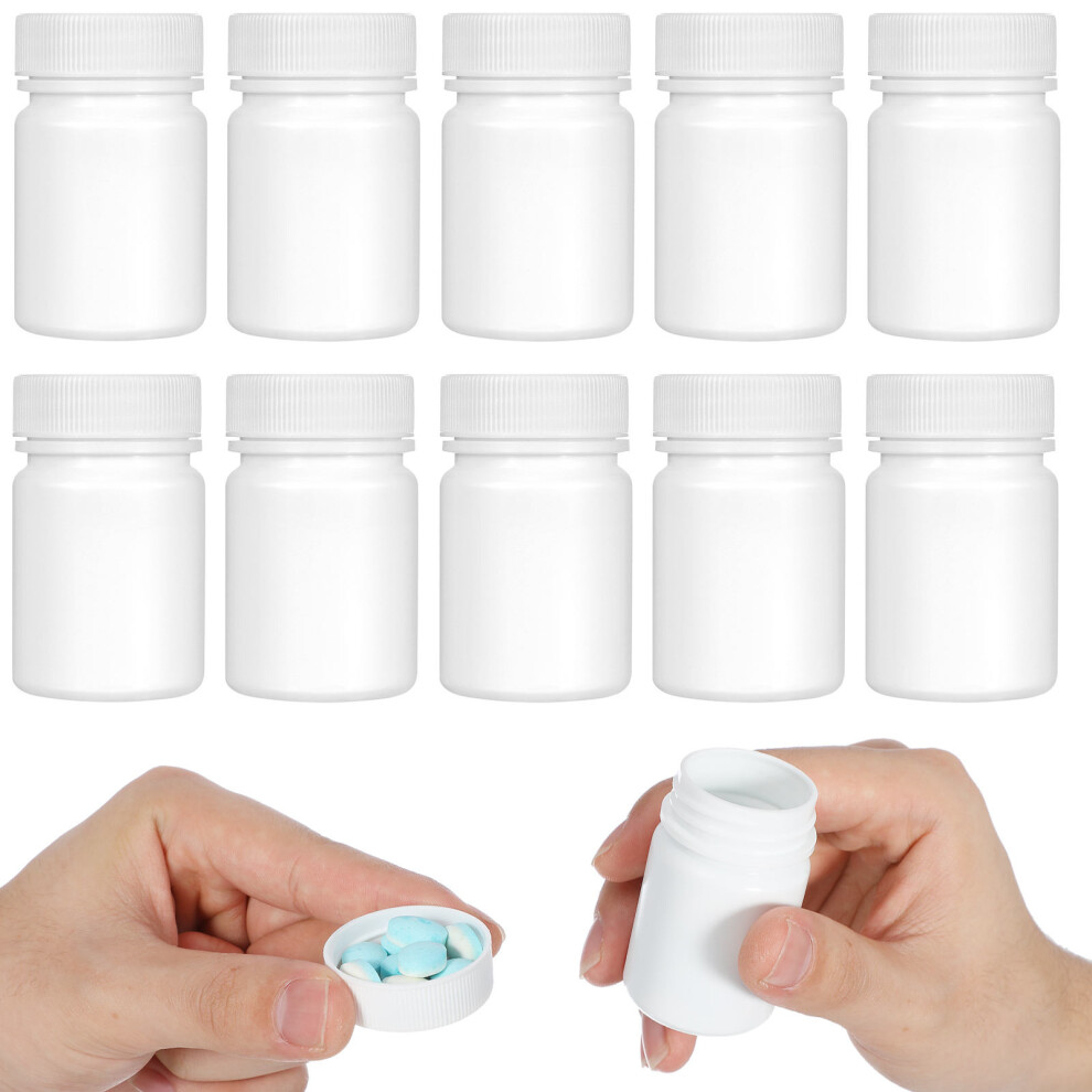 Vaguelly White 80Pcs Plastic Pill Holder Travel Pill Box Easy Open Storage