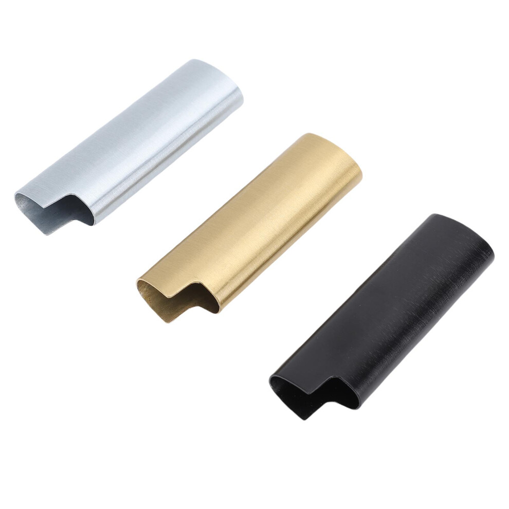 Black/Gold/Silver 3 Pcs Zinc Alloy Metal Lighter Case Set, 8Cm