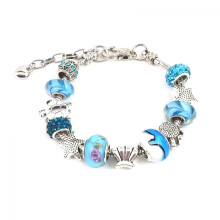 Silver Plated Charm Bracelet With Crystal Beaded Design, Keepsake Jewelry Friendship Bracelets For Women, Fashion Jewelry Gift Ready Packaging For Chr