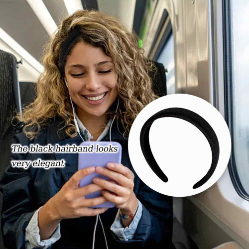 Faixa de cabelo de veludo macio para mulheres, acessório moderno, faixa de cabeça acolchoada, resistente e flexível com base elástica, não 1
