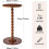 Round Side Table Solid Wood Small End Table for Bedroom or Living Room Compact SpaceSaving Brown 2