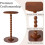 Round Side Table Solid Wood Small End Table for Bedroom or Living Room Compact SpaceSaving Brown 5