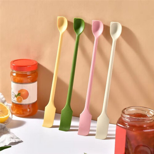 Silicone Scraper Set Double Scraper Jam Cream Deep Bottle Extended Spatula Jam Spoon Spatula Cake Scraper 2