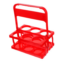 Beer Bottle Carrier Folding Wine Organizer Basket with Smooth Edges for Bar KTV Party Red Ref: 4512