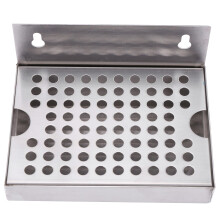 Wall Mount Beer Drip Tray No Drain 304 Stainless Steel Backsplash for Homebrew Bar or Kitchen
