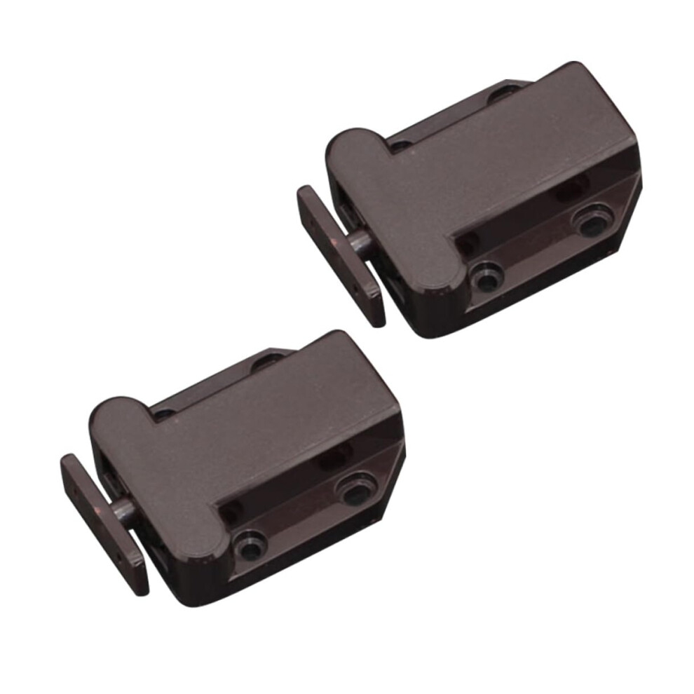 2Pcs Brown Push To Open Cabinet Door Latch With Secure Spring Closure For Wardrobe And Drawer 9187378070918