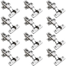 12 Pcs Full Overlay Soft Close Cabinet Hinges, 3D Adjustable Frameless Hinges for Kitchen Doors