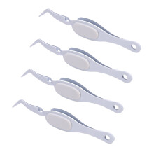 4PCS Curved Metal & Plastic Craft Tweezers Fine Tip Jewelry Making Tools