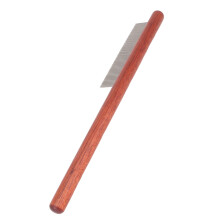 Ergonomic Wooden Handle Stainless Steel Fine-Tooth Lice Comb for Hair Care