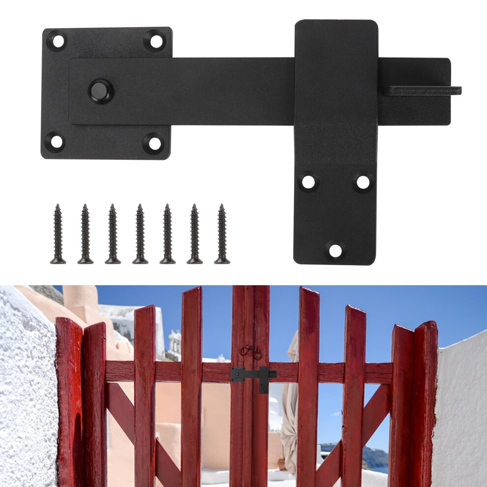 Black Heavy Duty Gate Latch For Wooden Fence, Outdoor Metal Door Latch With Lock, Barn Hardware 9187378071625