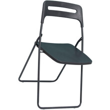 Office Meeting Chair with Writing Board, Ergonomic Lumbar Support, Foldable Stackable Black