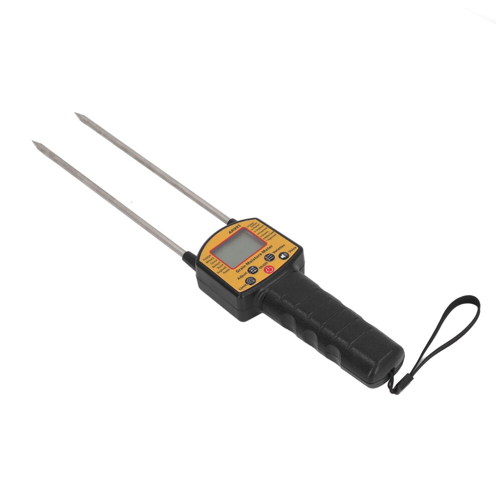 Grain Moisture Meter With Probe, Lcd Display, Voice Prompt, Adjustable Readings And Alarm 9187378072332