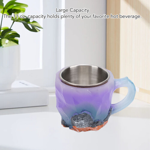 Große lila 320 ml multifunktionale Kristallharz-Kaffeetasse mit Griff 2