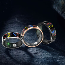 Touch Smart Ring for Women & Men, Black 21mm Fitness & Sleep Tracker