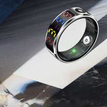 Touch Smart Ring for Women & Men – 17.7mm Black Fitness & Sleep Tracker