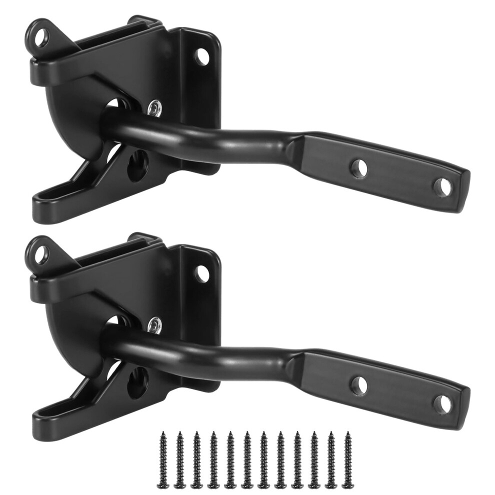 Gate Latch 2 Pack Heavy Duty Self Locking Gravity Lever For Wood And Metal Fence Gates 9187378072813