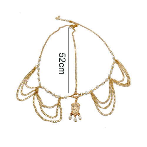 Αλυσίδα για πάρτι σε χρυσό τόνο, στυλ boho, με κρυστάλλινη σταγόνα νερού, αξεσουάρ 1