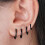 ζευγάρια σκουλαρίκια κρίκοι από ανοξείδωτο ατσάλι Σκουλαρίκια κρίκοι με μικρό 6