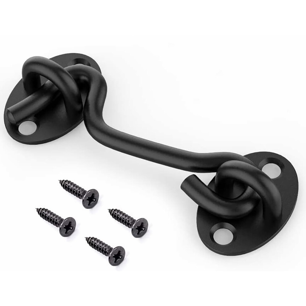 4 Inch Barn Door Lock Sliding Door Lock For Wooden Fence Gate Latch Black Outdoor Use 9187378073261