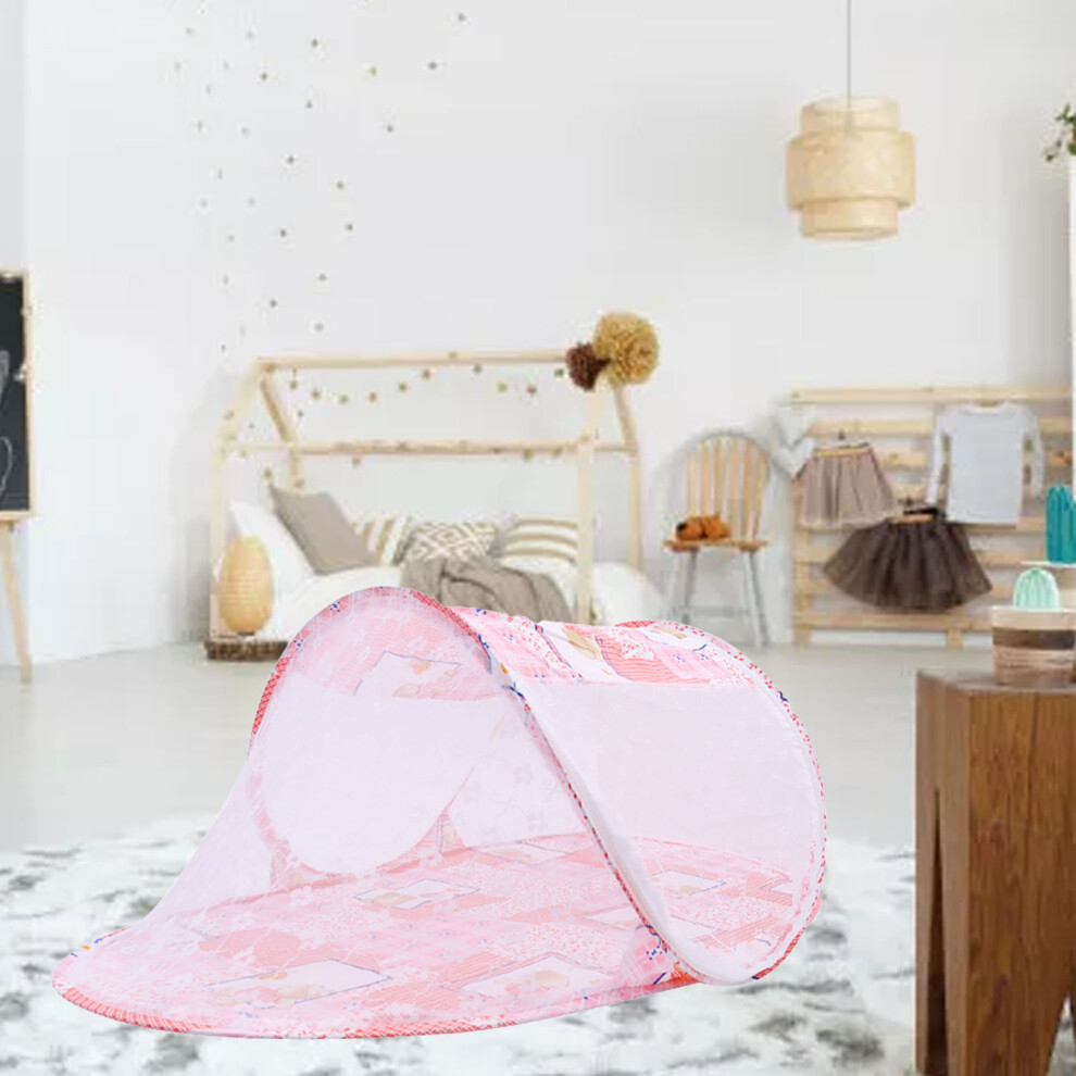 Baby Crib Net Tent 108X60x38cm Foldable Mesh Meshing Pink