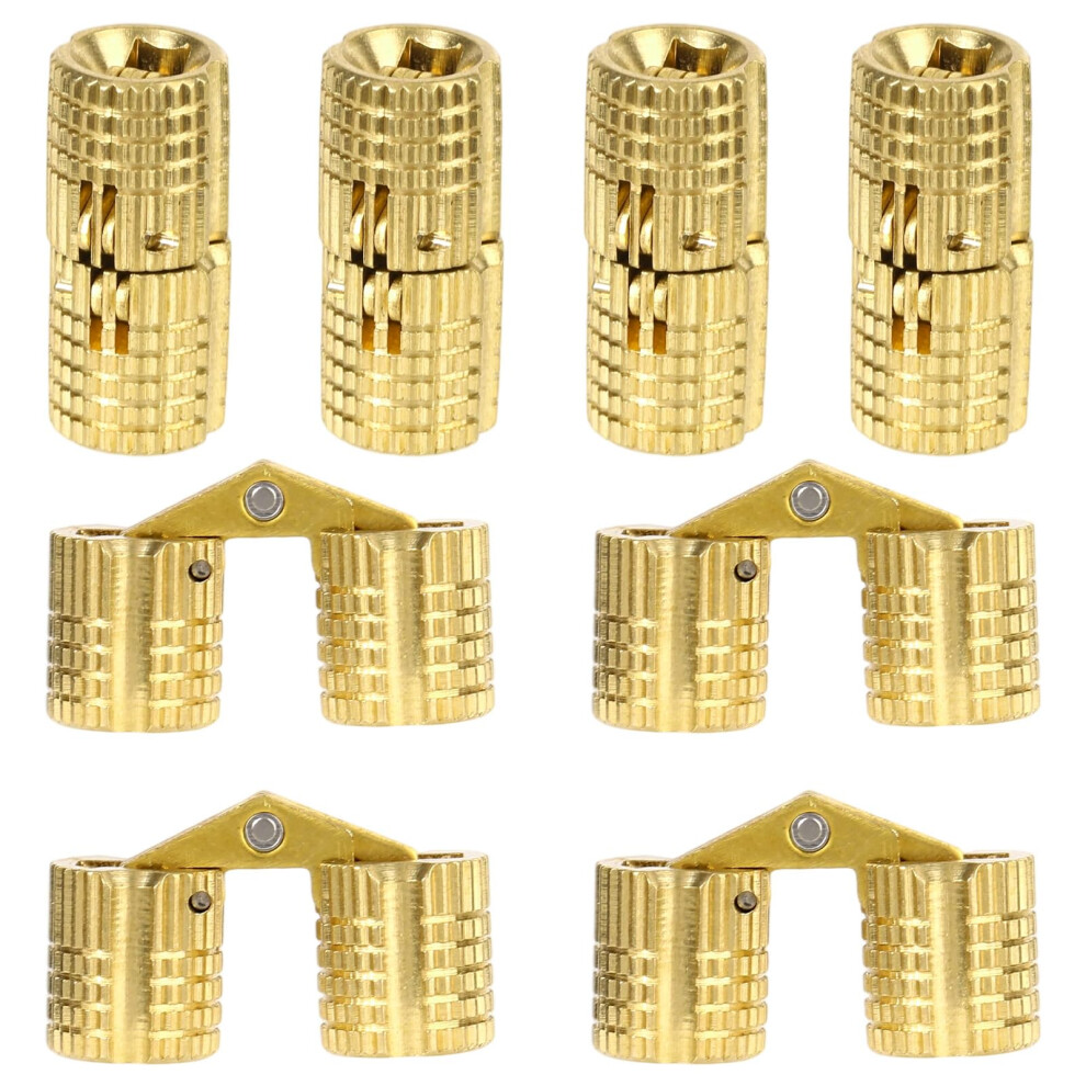 8 Pcs 180 Concealed Cabinet Hinges Brass Hidden Barrel Hinges For Furniture Wood Box 9187378073346