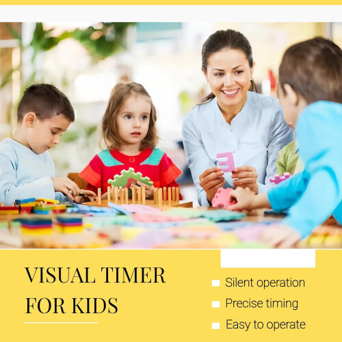 60 Minute Visual Timer with Rainbow Design, Silent Countdown for Classroom, Home, Office, Green 2