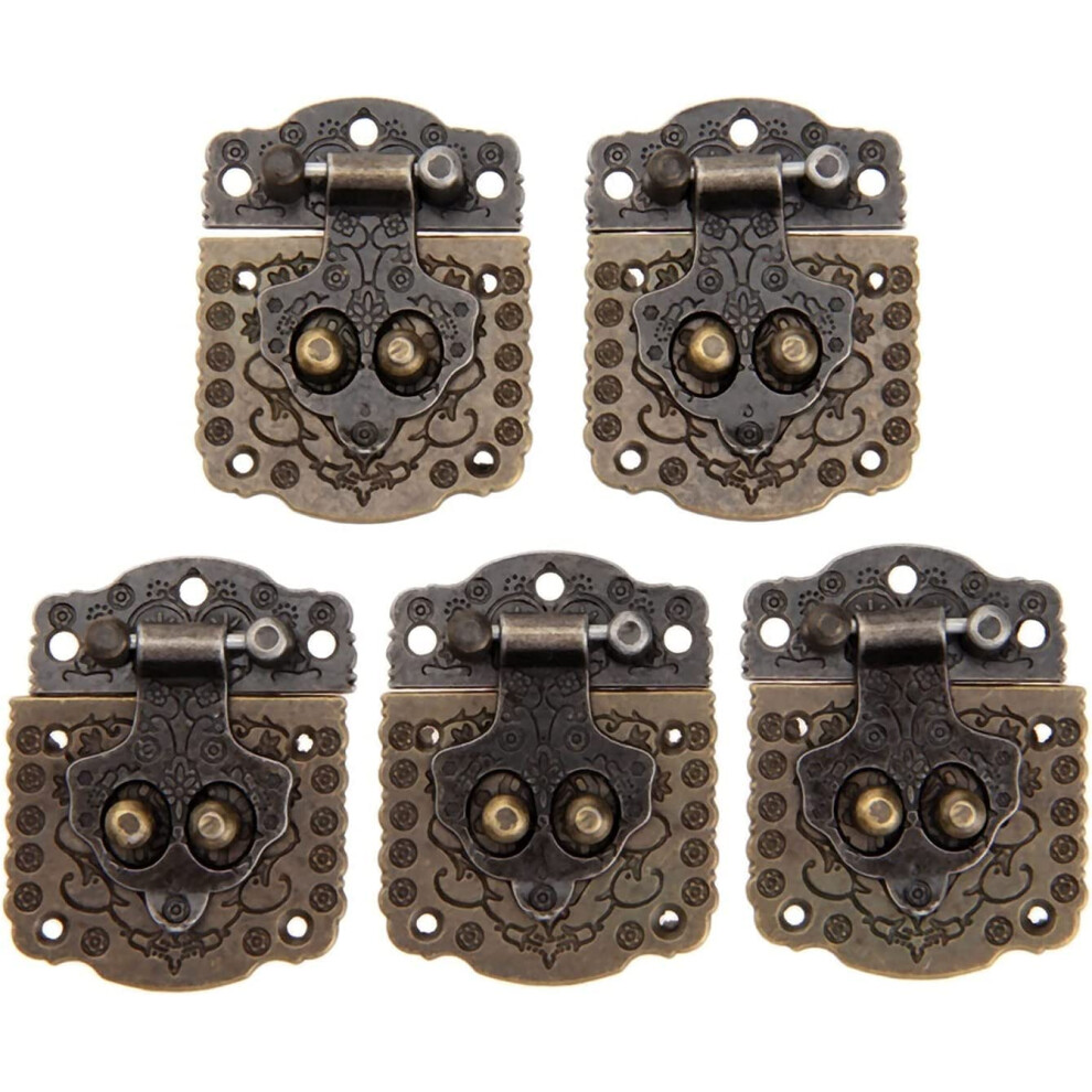 Hasp Latch Lock Brass Chest Lock Set 5Pcs Vintage Decorative Jewelry Box Suitcase Hardware 9199774876223